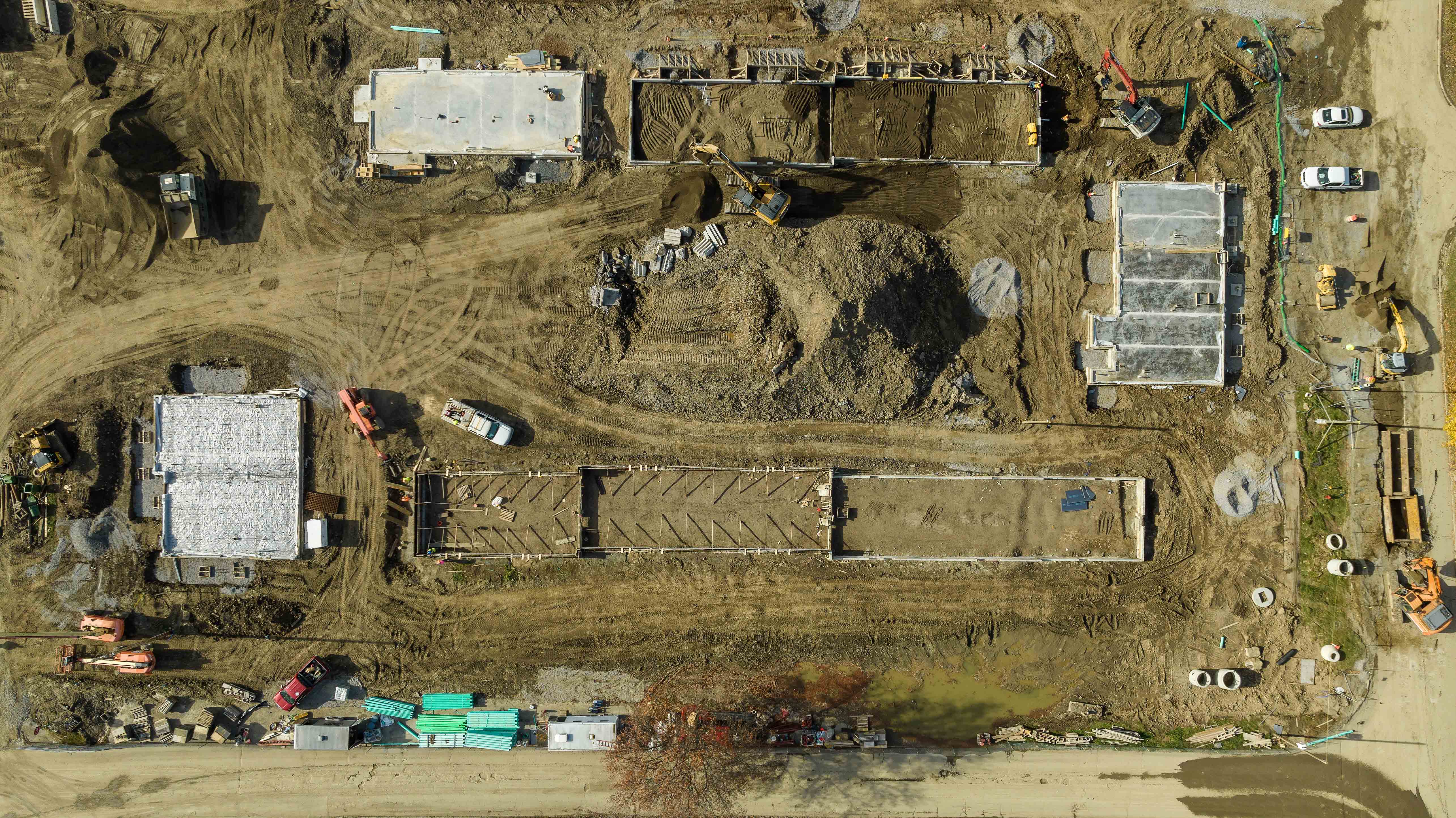 UAV View of Large Housing Construction Project UAV view of construction project in Niskayuna, New York